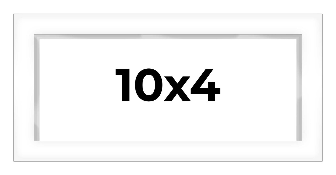 10x4 Shadow Box 3/4" Depth White Picture Frame - UV Acrylic, Backing, Hanging Hardware